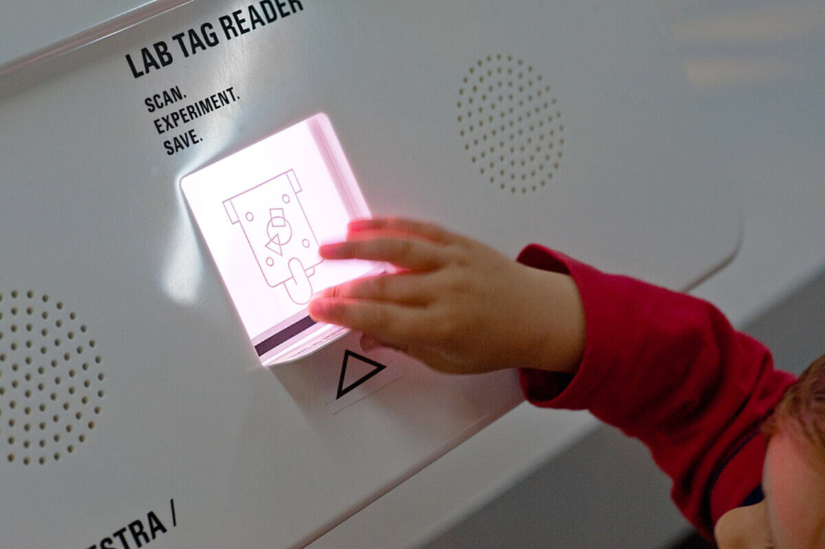 Chrome Web Lab: Making the Internet physical unique optical Lab Tag for visitors allowing to anonymously interact with exhibits child hand shown