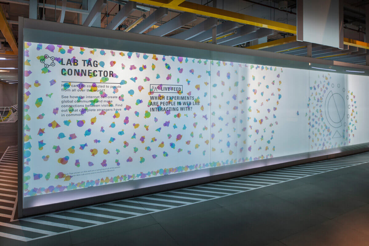 Chrome Web Lab: Making the Internet physical lab tag connector explanatory wall