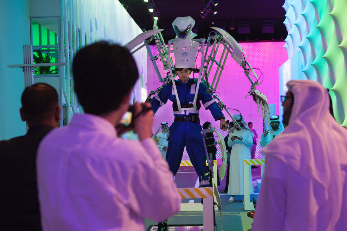 Prototyping Museum of the Future UAE Smart Infrastructure visitors enter Smart Street where autonomous machines built and repair future city