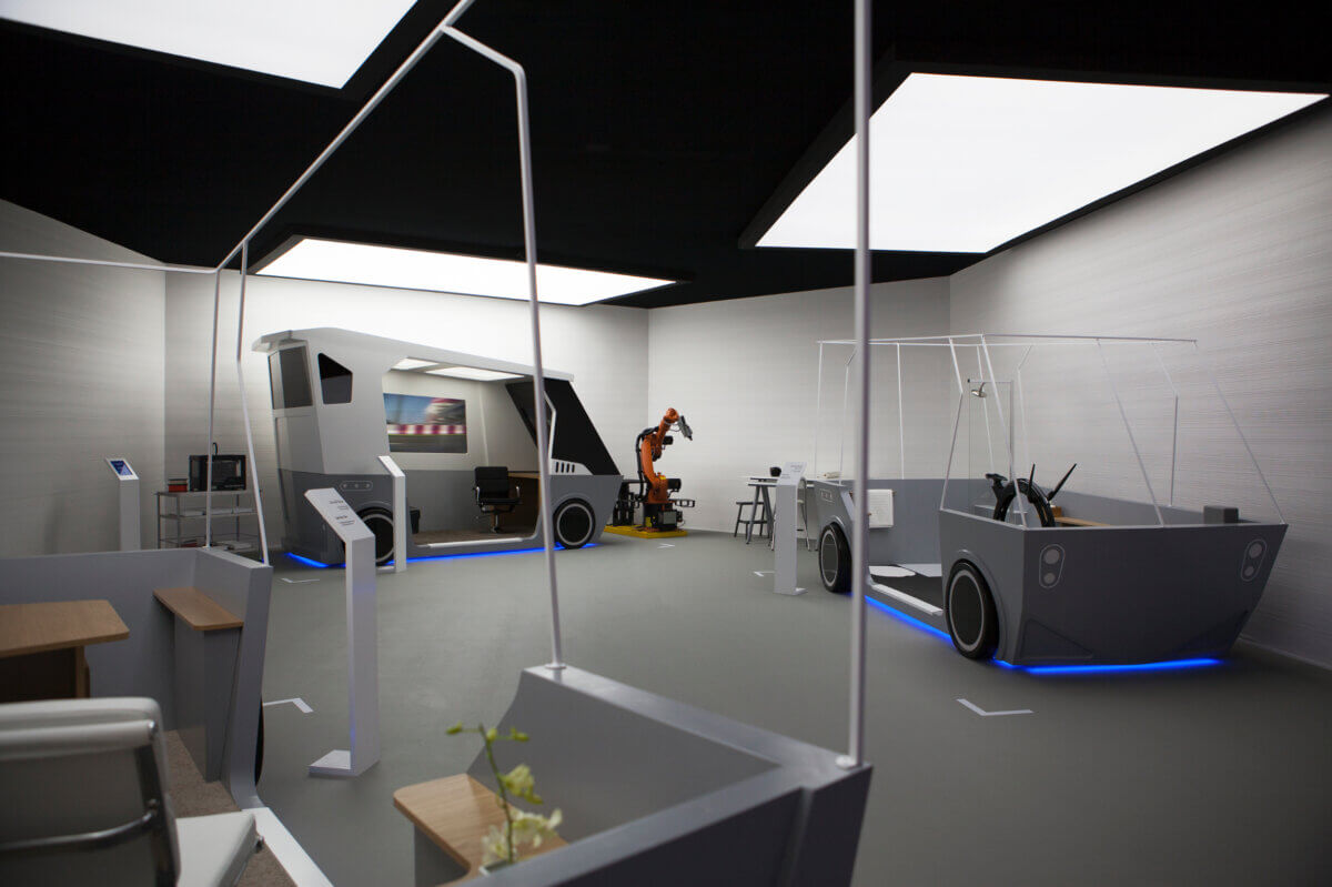 Prototyping Museum of the Future UAE Smart Mobility exhibit with three autonomous vehicles reframing mobility