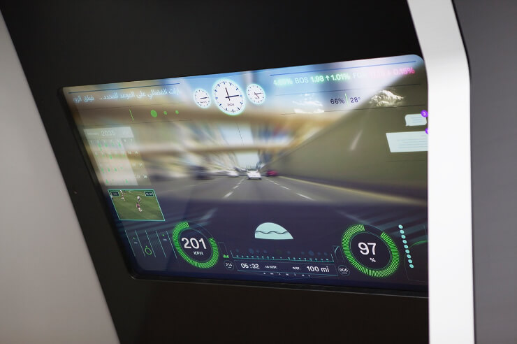 Prototyping Museum of the Future UAE Smart Mobility exhibit car velocity and speed displayer