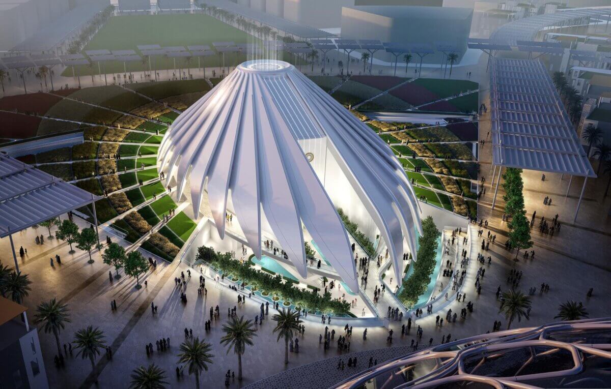 UAE Pavilion at World Expo Dubai 2020 outside building guest-experience