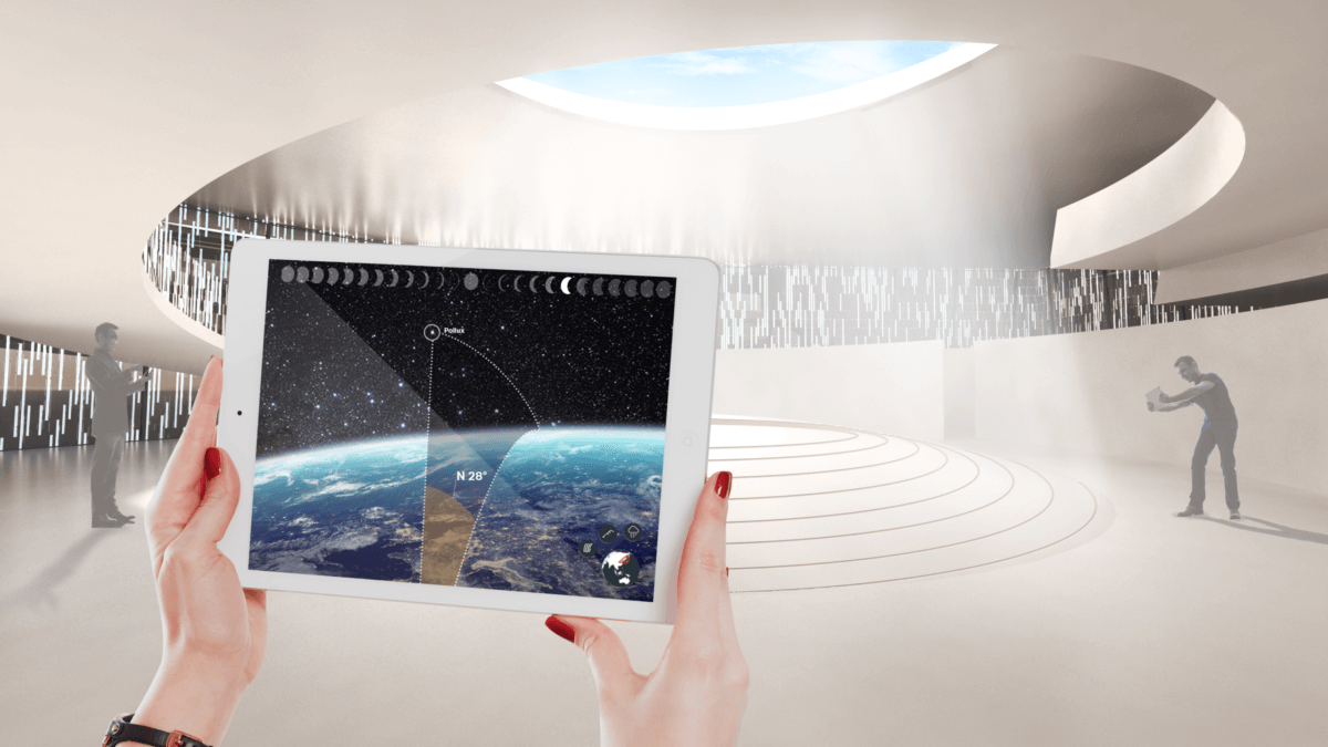 Map perspective architecture futuristic interactive exhibits at Challenge Museum