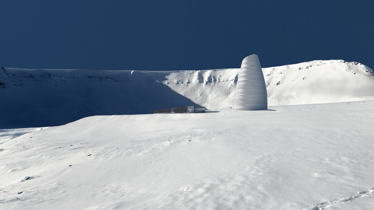 Visitor experience at The Arc Snøhetta Arctic World Archive concept