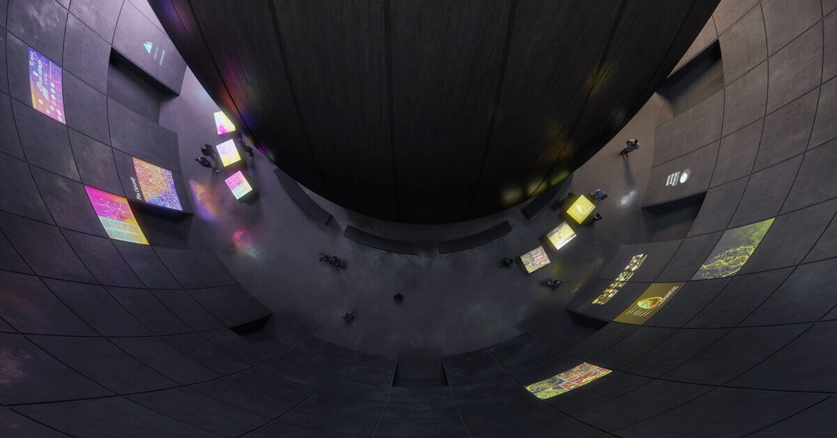 Seed vault visitor center interior Digital archives visitor center concept