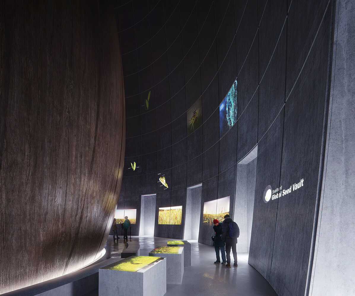 Future food security exhibition Global Seed Vault exhibit design