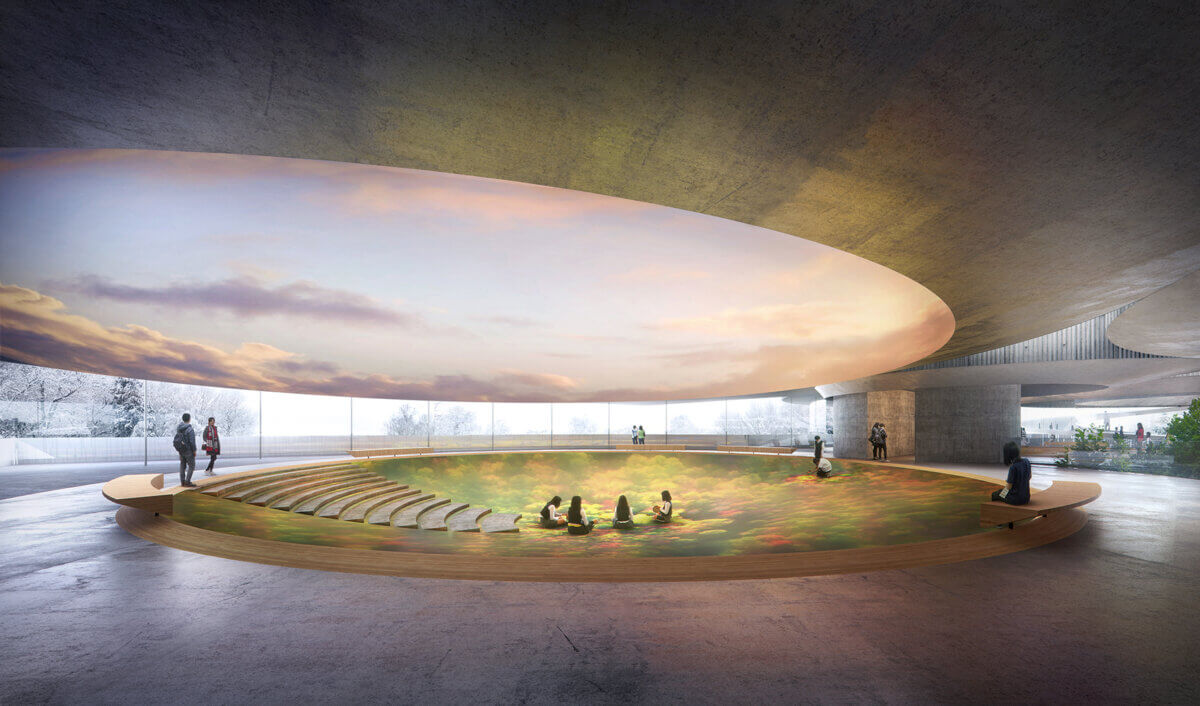 Challenge Museum asteroid belt exhibit visitors engaging with interactive exhibition