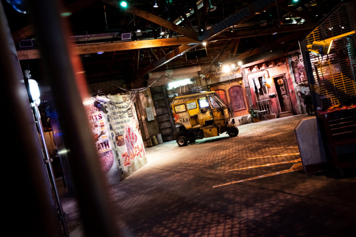 Interactive game environment in Iron City iam8bit / The Seelig Group