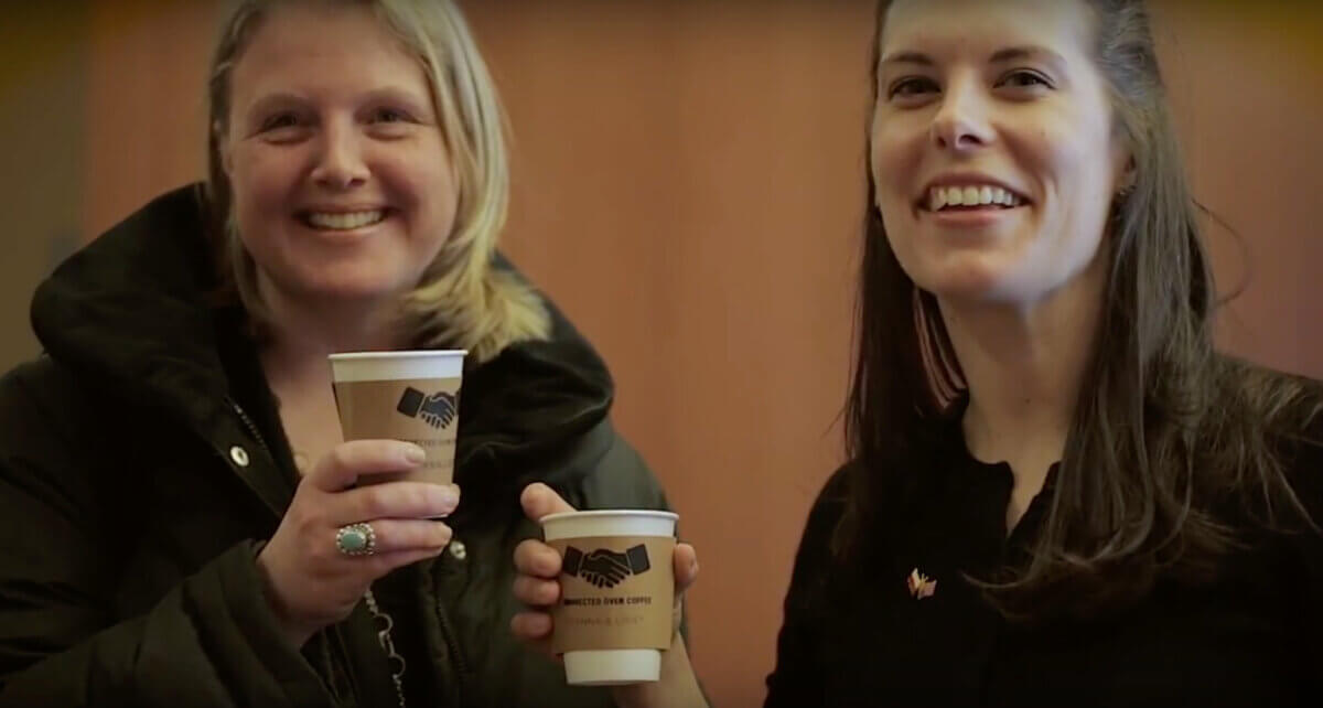 Professionals networking via coffee brewing machine by Tellart