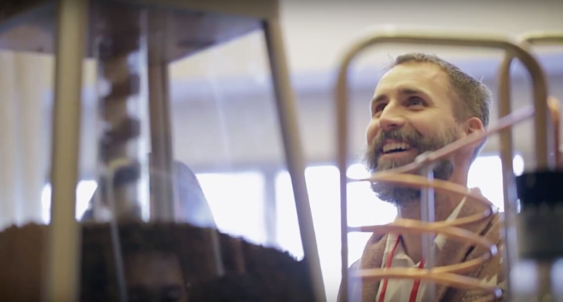 Strangers connecting over coffee interactions at events