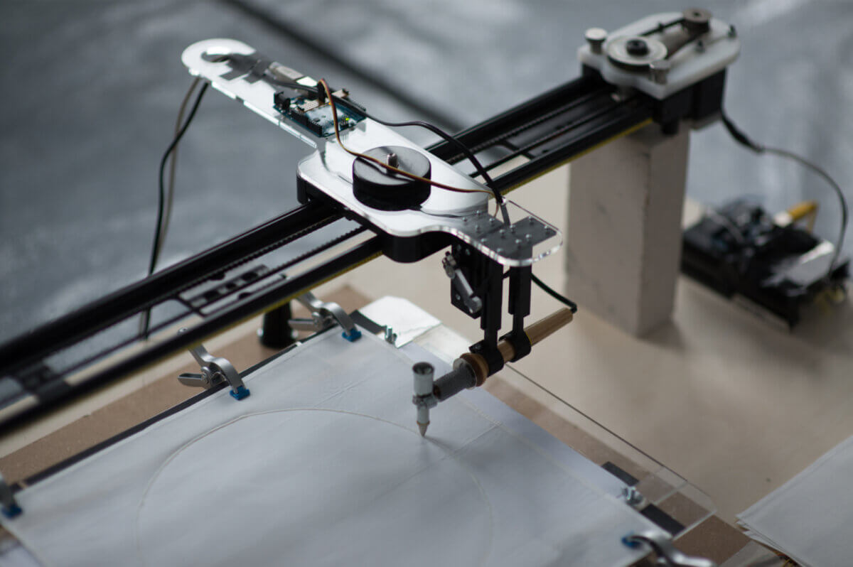 Details of the printing robot mechanism components