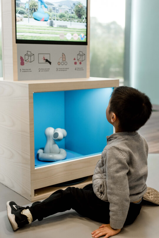 Creative play space at de Youngsters Studio by Tellart interactive installations