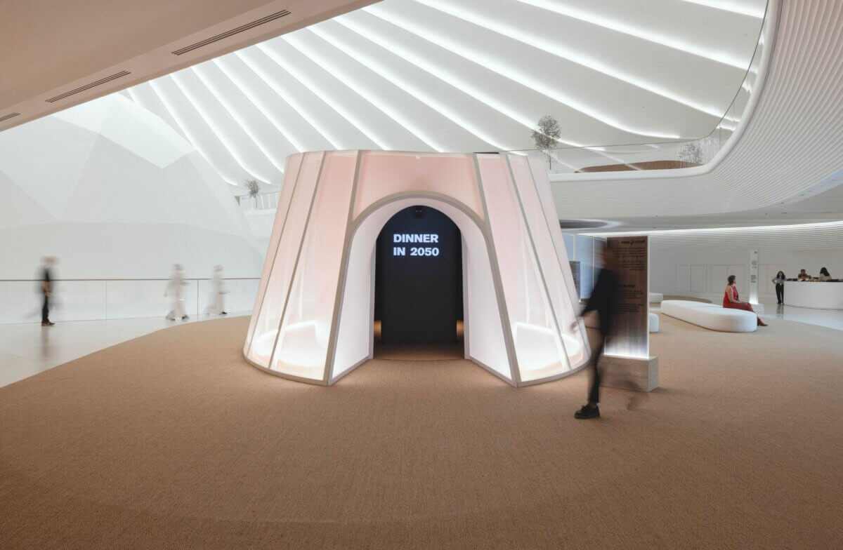 Dinner in 2050 for The House of Sustainability at COP28 design installation
