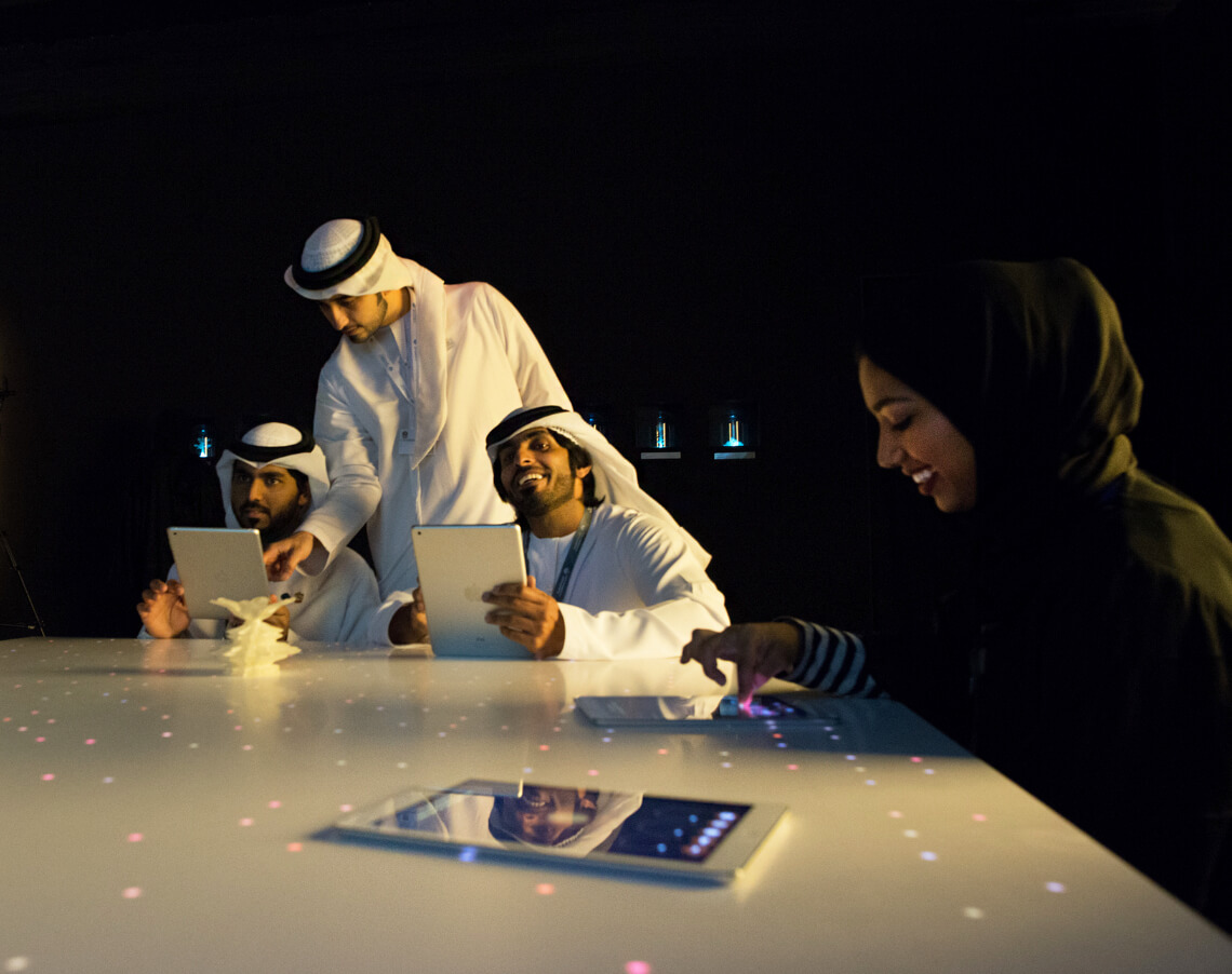 iPad application educational game multisensory museum installation UAE