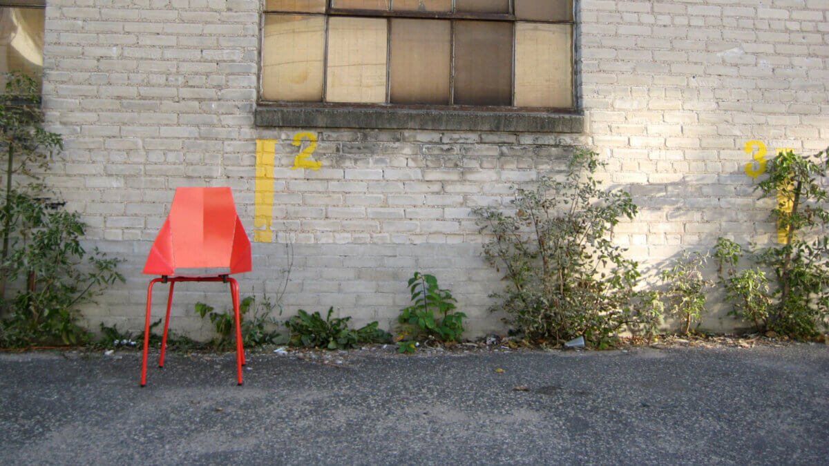 Urban setting with Real Good chairs on the street New York City