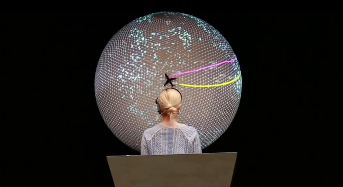 Participants flying virtual plane using brainwaves