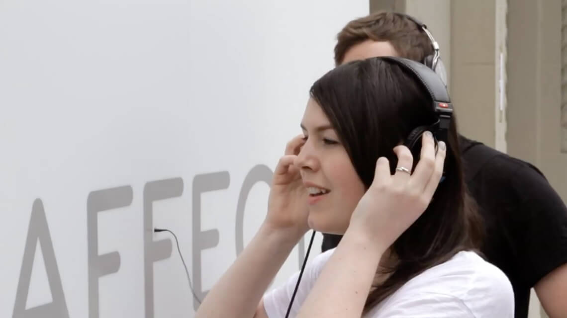 Audience interacting with audiovisual experience in NYC