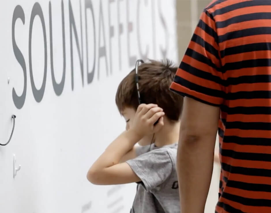 Audience interacting with audiovisual experience in NYC