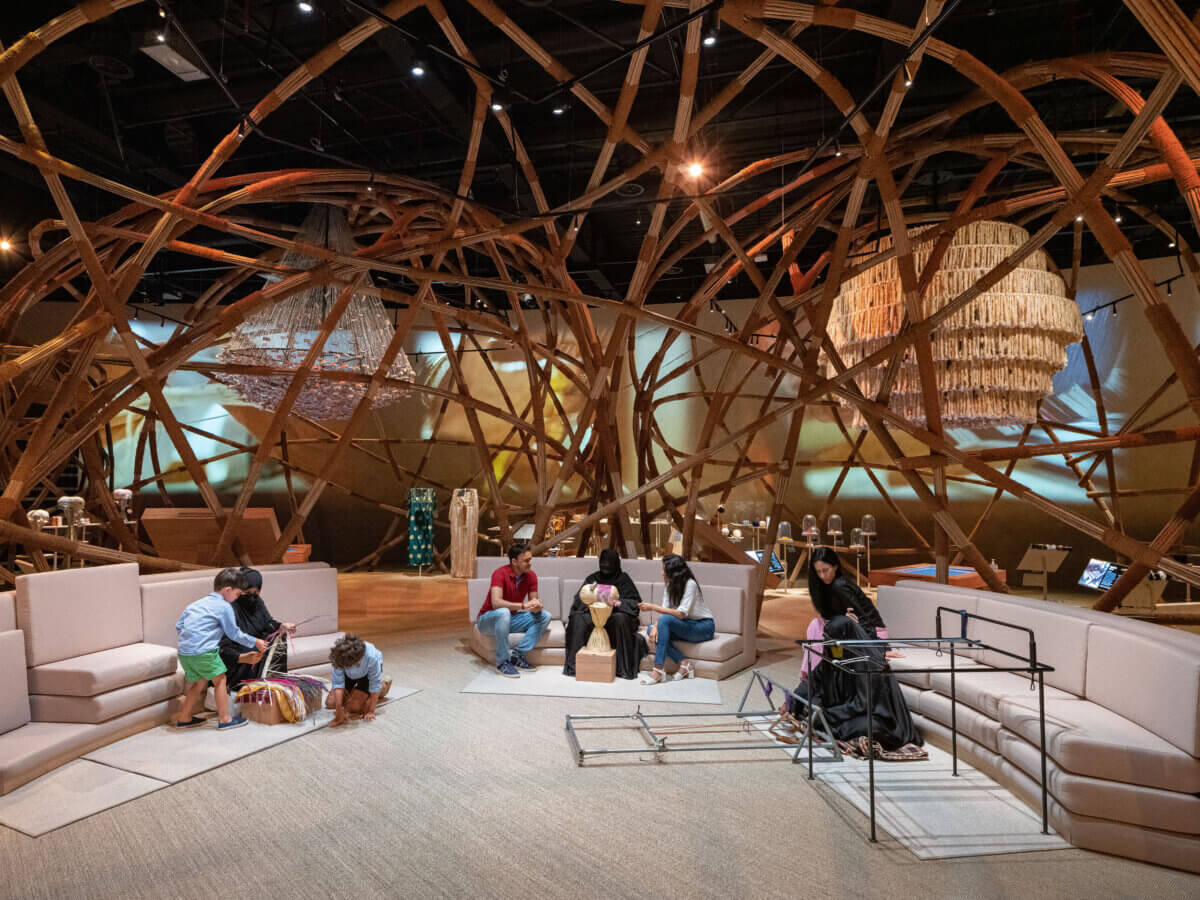 Community space in the pavilion where Emirati artisans give workshops