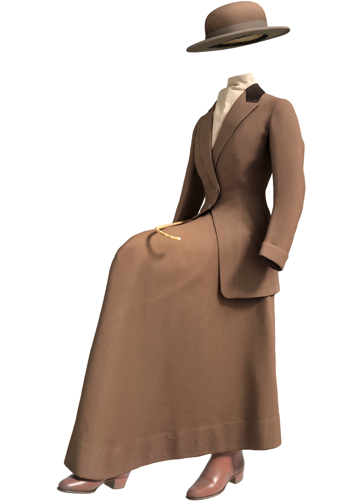 Digital 3D depiction of the Queen Maud's riding dress generated by Tellart